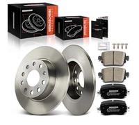 Frankberg 2x Brake Disc + 4x Brake Pad with Brake Lubricants Rear Axle Compatible with A1 8X1 8XK 2014-2018 Leon 5F 2012-2021 Leon 5F1 2012-2021 Replace# 5Q0615601D