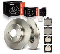 Frankberg 2x Brake Disc + 4x Brake Pad with Brake Lubricants Rear Axle Compatible with C-Class W203 2000-2007 C-Class Coupe CL203 2001-2008 Replace# 2104230612 0024205220