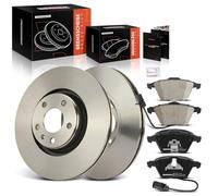 Frankberg 2x brake discs + 4x brake pads front axle Compatible with A6 4F2 C6 2004-2011 A6 Allroad 4FH C6 2006-2011 A6 Avant 4F5 C6 2004-2011 A8 4E2 4E8 2002-2009 Replace# 4F0698151D
