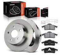 Frankberg 2x brake discs + 4x brake pads rear axle Compatible with Grand Cherokee II WG WJ 2.7L-4.7L 1999-2005 Replace# 05011970AA