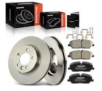 Frankberg 2x brake discs + 4x brake pads with brake lubricant front axle Compatible with Discovery III L319 2.7L 2004-2009 Discovery IV LA 2.7L 3.0L 2009-2018 Replace# SFP500010