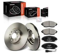 Frankberg 2x brake discs + 4x brake pads with brake lubricant front axle Compatible with Tarraco KN2 2018-2024 Kodiaq NS6 NS7 NV7 2016-2024 Replace# 5QF615301A