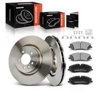 Frankberg 2x Brake Discs 4x Brake Pads with Brake Lubricant Front Compatible with Discovery IV L319 2009-2018 Ran.ge Ro.ver Sport L494 2013-2023 Replace# SDB000622