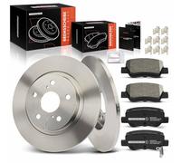 Frankberg 2x brake discs 4x brake pads with brake lubricant Rear Compatible with A.ven.sis station wagon T27 2009-2018 A.ven.sis sedan T27 2008-2018 Replace# 4243105070