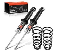 Frankberg 2x Shock Absorber + 2x Suspension Spring Rear Left Right 418mm Gas pressure Compatible with M.i.n.i R50 R53 C.o.o.p.e.r Replace# 33526757229,23989