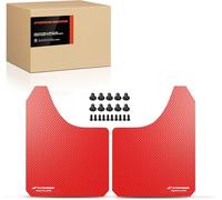 Frankberg 2X Universal Mud Flaps Fender Mud Guard Front Rear Compatible with Cabriolet MPV Pickup Saloon Estate SUV Hatchback Coupe Lorries Red 390 * 298mm