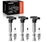 Frankberg 3x Ignition Coil+3x Spark Plug Compatible with Ibiza III 6L1 BBM 2007-2008 Fabia I 6Y2 AWY/BMD 2001-2007 Polo 9N AWY/BMD 2002-2009 Replace# 03D905115