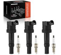 Frankberg 3x ignition coil + 3x spark plug petrol Compatible with i10 BA IA PA 1.0L 2011-2019 Picanto JA TA 1.0L 2011-2025 Replace# 2730104000