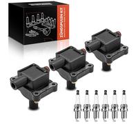 Frankberg 3x Ignition Coil + 6x Ignition Coil Petrol Compatible with 124 Coupe C124 320 CE 3.2L 1992-1993 C-Class W202 C180-C280 C36 A.M.G 1.8L-3.6L 1993-2000 Replace# 0001587003