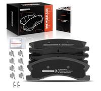Frankberg 4x brake pads front axle left right with anti-squeak plate Compatible with Grand Cherokee II WG WJ 2.7L 4.0L 4.7L 1999-2005 Replace# K05093260AA