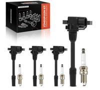 Frankberg 4x Ignition Coil + 4x Ignition Coil Petrol 3-Pin Compatible with Carisma DA 1.8L 1997-2004 Pajero Pinin H6W H7W 1.8L 2.0L 1999-2005 Replace# MD344196