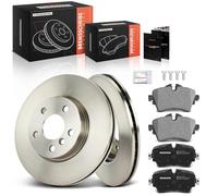 Frankberg Brake Kit incl. 2x Brake Disc + 4x Brake Pad Front Compatible with 2 Active Tourer F45 2 Gran Tourer F46 Replace# 34106874034, 34116860017