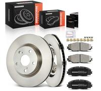 Frankberg Brake Kit incl. 2x Brake Disc + 4x Brake Pad Front Compatible with A.u.r.i.s Estate E18 R.A.V 4 IV A4 Prius Plus W4 Replace# 0446542140