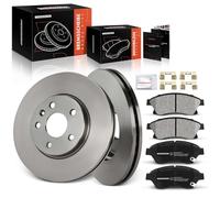 Frankberg Brake Kit incl. 2x Brake Disc + 4x Brake Pad Front Compatible with Astra J Caravan P10 Astra J GTC Astra J P10 Replace# 13412272, 13301207
