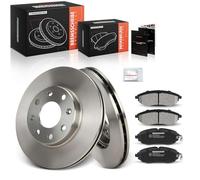 Frankberg Brake Kit incl. 2x Brake Disc + 4x Brake Pad Front Compatible with Aveo/Kalos Hatchback T200 Aveo/Kalos Saloon T250 T255 Replace# 96574633