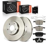 Frankberg Brake Kit incl. 2x Brake Disc + 4x Brake Pad Front Compatible with C-Max DM2 Focus DM2 Focus II Turnier DA DS FFS DA DP HCP Replace# AV611125BB