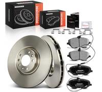 Frankberg Brake Kit incl. 2x Brake Disc + 4x Brake Pad Front Compatible with C5 III Break RW 407 6D 407 SW 6D 6E C6 TD 607 9D 9U Replace# 4254A3,425336