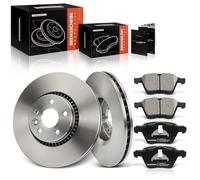 Frankberg Brake Kit incl. 2x Brake Disc + 4x Brake Pad Front Compatible with Carnival/Grand Carnival III VQ 2.9 CRDi 2.7 V6 2.2 CRDi Replace# 581014DE00