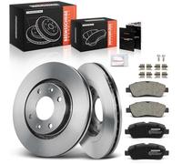 Frankberg Brake Kit incl. 2x Brake Disc + 4x Brake Pad Front Compatible with Corsa F P2JO 208 I CA CC 2008 I CU 207 WA WC C3 II SC Replace# E172124