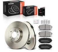 Frankberg Brake Kit incl. 2x Brake Disc + 4x Brake Pad Front Compatible with CX-7 ER CX-9 TB Replace# L2Y63328Z,L2Y63323