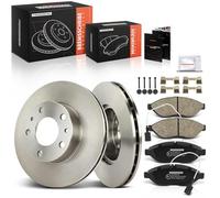 Frankberg Brake Kit incl. 2x Brake Disc + 4x Brake Pad Front Compatible with Ducato Box 250 Ducato Bus 250 Boxer Bus Jumper Bus Replace# 4249K3, 77364160