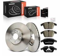 Frankberg Brake Kit incl. 2x Brake Disc + 4x Brake Pad Front Compatible with Galaxy WA6 S-Max WA6 V60 I 155 V70 III 135 Replace# 6G912C375F1B