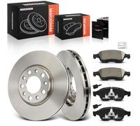 Frankberg Brake Kit incl. 2x Brake Disc + 4x Brake Pad Front Compatible with Giulietta 940 1.4 TB 1.6 JTDM 1.4 Bi-Fuel 2010-2020 Replace# 77365355
