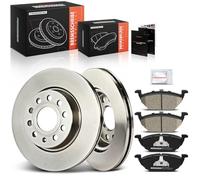 Frankberg Brake Kit incl. 2x Brake Disc + 4x Brake Pad Front Compatible with Golf VI 5K1 Golf Plus 521 5M1 Yeti 5L Golf V 1K1 Replace# 1K0615301AC