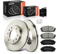 Frankberg Brake Kit incl. 2x Brake Disc + 4x Brake Pad Front Compatible with H-1 Travel TQ H-1 Cargo TQ Replace# 581014DE00,581014HA50