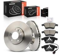 Frankberg Brake Kit incl. 2x Brake Disc + 4x Brake Pad Front Compatible with M.u.l.t.i.v.a.n VI SGF SGM SGN SHM SHN Transporter Replace# 7H0615301D