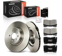 Frankberg Brake Kit incl. 2x Brake Disc + 4x Brake Pad Front Compatible with Model S 5YJS 2012-2024 Model X 5YJX 2015-2024 Replace# 102509900B, 1025099