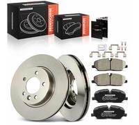 Frankberg Brake Kit incl. 2x Brake Disc + 4x Brake Pad Front Compatible with Rang.e Rove.r Sport L320 Discovery III L319 Discovery IV Van L319 Replace# LR019618