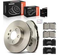 Frankberg Brake Kit incl. 2x Brake Disc + 4x Brake Pad Front Compatible with T.o.u.a.r.e.g 7P5 7P6 T.o.u.a.r.e.g 7L6 7L7 7LA Replace# 95535140141
