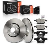 Frankberg Brake Kit incl. 2x Brake Disc + 4x Brake Pad Front Compatible with V60 I 155 V70 III 135 XC70 II 136 S60 II 134 S80 II 124 Replace# 6G9N2K021CB