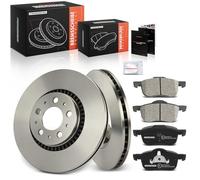 Frankberg Brake Kit incl. 2x Brake Disc + 4x Brake Pad Front Compatible with V70 II 285 S60 I 384 XC70 Cross Country 295 S80 I 184 Replace# 8634921,30648385