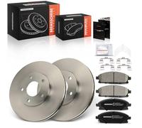 Frankberg Brake Kit incl. 2x Brake Disc + 4x Brake Pad Front Compatible with X-Trail T30 2.0L-2.5L 2001-2013 Replace# 402064U107,41060VH385