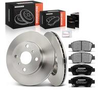 Frankberg Brake Kit incl. 2x Brake Disc + 4x Brake Pad Front Compatible with Yaris P1 1.0 1.3 1.4 D-4D 1999-2005 Replace# 0446552070,04465YZZCJ