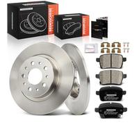 Frankberg Brake Kit incl. 2x Brake Disc + 4x Brake Pad Rear Compatible with Adam M13 Corsa E X15 500L 351 352 Tipo Hatchback 356 357 Replace# 95517078