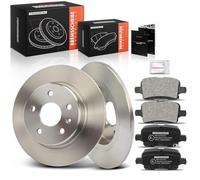 Frankberg Brake Kit incl. 2x Brake Disc + 4x Brake Pad Rear Compatible with Astra K Sports Tourer B16 Astra K B16 Astra K Box/Estate Replace# 13509119