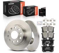 Frankberg Brake Kit incl. 2x Brake Disc + 4x Brake Pad Rear Compatible with Golf VI 5K1 Golf V 1K1 Golf Plus 521 5M1 Yeti 5L Replace# 1H0698451D