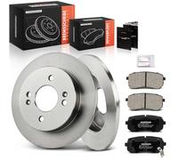 Frankberg Brake Kit incl. 2x Brake Disc + 4x Brake Pad Rear Compatible with i10 PA Picanto TA Picanto SA Replace# 5830207A10,5830207A00