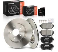 Frankberg Brake Kit incl. 2x Brake Disc + 4x Brake Pad Rear Compatible with Leaf ZE1 X-Trail T32 T32R T32RR Koleos II HC Replace# 440606633R,D40604CA0A