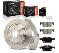 Frankberg Brake Kit incl. 2x Brake Disc + 4x Brake Pad Rear Compatible with Mondeo V Turnier CF Mondeo V Hatchback CE Mondeo V CD Replace# 5202204