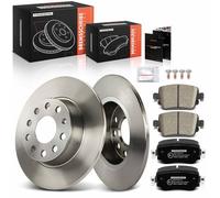 Frankberg Brake Kit incl. 2x Brake Disc + 4x Brake Pad Rear Compatible with O.c.t.a.v.i.a III Estate 5E5 5E6 A1 Sportback 8XA 8XF Leon Replace# 5Q0615601D