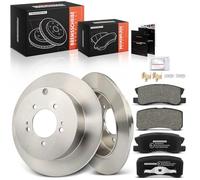 Frankberg Brake Kit incl. 2x Brake Disc + 4x Brake Pad Rear Compatible with Outlander II C4 Aircross 4007 VU VV C-Crosser VU VV Replace# 4615A035