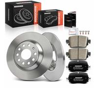 Frankberg Brake Kit incl. 2x Brake Disc + 4x Brake Pad Rear Compatible with Q3 8UB 8UG Shara.n 7N1 7N2 Alhambr.a 710 711 Replace# 3Q0615601, 2K5698451A