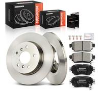 Frankberg Brake Kit incl. 2x Brake Disc + 4x Brake Pad Rear Compatible with Qashqai II SUV J11 J11 KadYesr HA HL Replace# 440606633R,D40604CA0A