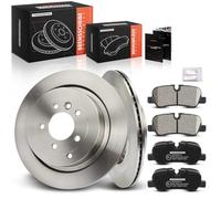 Frankberg Brake Kit incl. 2x Brake Disc + 4x Brake Pad Rear Compatible with Rang.e Rove.r Sport L320 Discovery IV L319 Replace# LR021316, LR019627