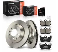 Frankberg Brake Kit incl. 2x Brake Disc + 4x Brake Pad Rear Compatible with T.o.u.a.r.e.g 7L6 7L7 7LA Q7 4LB Approx. y.e.n.n.e 9PA Replace# 7L6698451A, 7L6698451D