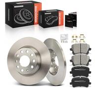 Frankberg Brake Kit incl. 2x Brake Disc + 4x Brake Pad Rear Compatible with Tigua.n 5N Q3 8UB 8UG Superb II Estate 3T5 Golf VI 5K1 Replace# 5Q0615601Q, JZW698451E